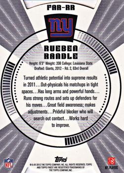 2012 Finest - Atomic Refractor Rookies #FAR-RR Rueben Randle Back