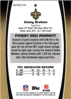 2012 Finest - Prism Refractors #8 Jimmy Graham Back