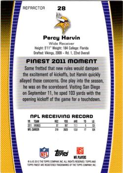 2012 Finest - Prism Refractors #28 Percy Harvin Back