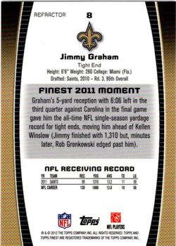 2012 Finest - Refractors #8 Jimmy Graham Back