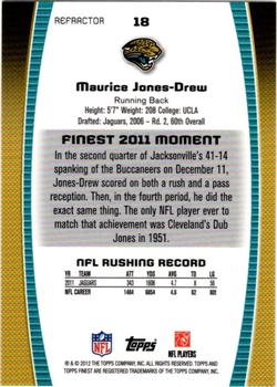 2012 Finest - Refractors #18 Maurice Jones-Drew Back