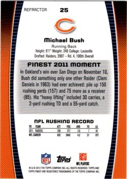 2012 Finest - Refractors #25 Michael Bush Back