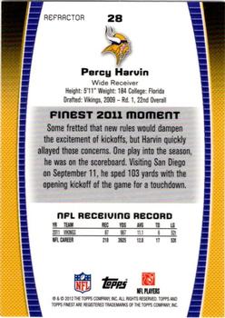2012 Finest - Refractors #28 Percy Harvin Back