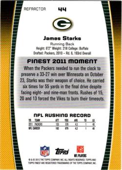 2012 Finest - Refractors #44 James Starks Back