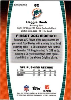 2012 Finest - Refractors #62 Reggie Bush Back