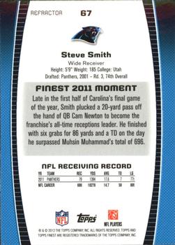2012 Finest - Refractors #67 Steve Smith Back