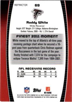 2012 Finest - Refractors #69 Roddy White Back