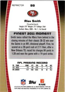 2012 Finest - Refractors #99 Alex Smith Back