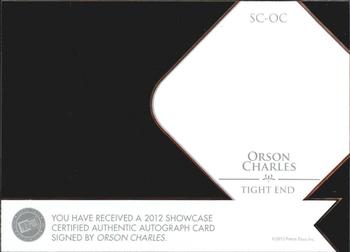 2012 Press Pass Showcase - Gold #SC-OC Orson Charles Back