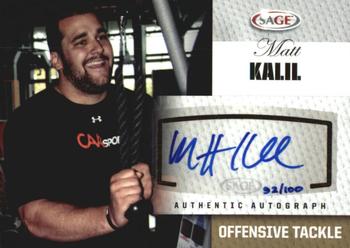 2012 SAGE Autographed - Autographs Gold #A28 Matt Kalil Front