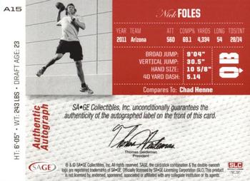 2012 SAGE Autographed - Autographs Master Edition #A15 Nick Foles Back