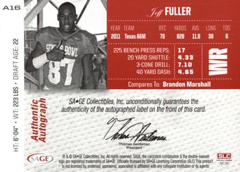 2012 SAGE Autographed - Autographs Platinum #A16 Jeff Fuller Back