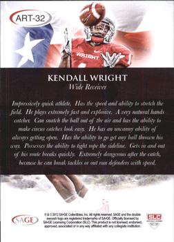 2012 SAGE HIT - Artistry #ART32 Kendall Wright Back