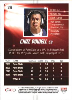 2012 SAGE HIT - Gold #26 Chaz Powell Back