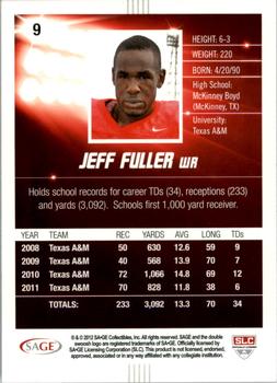 2012 SAGE HIT - Red Glitter #9 Jeff Fuller Back