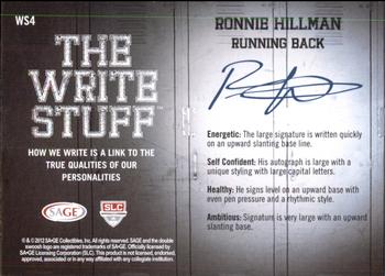2012 SAGE HIT - Write Stuff #WS4 Ronnie Hillman Back
