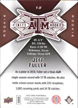 2012 SPx - Finite Rookies #F-JF Jeff Fuller Back