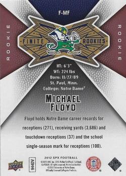 2012 SPx - Finite Rookies #F-MF Michael Floyd Back
