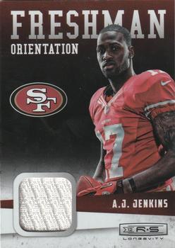2012 Panini Rookies & Stars Longevity - Freshman Orientation Jerseys #26 A.J. Jenkins Front