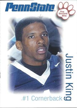 2006 The Second Mile Penn State Nittany Lions Tips: Fall Edition #NNO Justin King Front