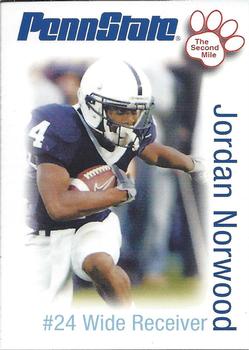 2006 The Second Mile Penn State Nittany Lions Tips: Fall Edition #NNO Jordan Norwood Front