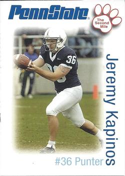 2006 The Second Mile Penn State Nittany Lions Tips: Fall Edition #NNO Jeremy Kapinos Front