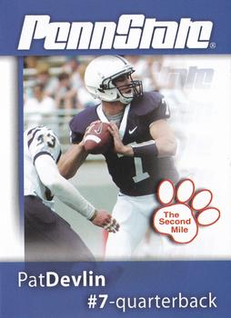2008 The Second Mile Penn State Nittany Lions Tips: Fall Edition #NNO Pat Devlin Front
