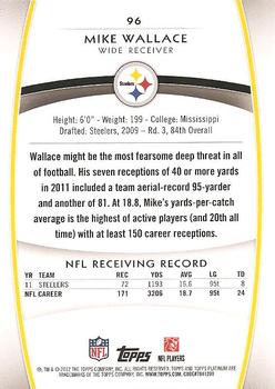 2012 Topps Platinum #96 Mike Wallace Back