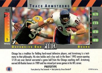1993 Pro Set Power - Prototypes #193 Trace Armstrong Back