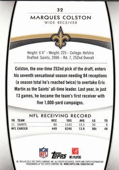 2012 Topps Platinum - Ruby #32 Marques Colston Back