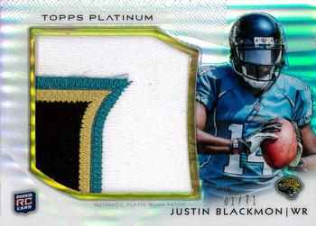 2012 Topps Platinum - Rookie Jersey Patch #PRP-JB Justin Blackmon Front