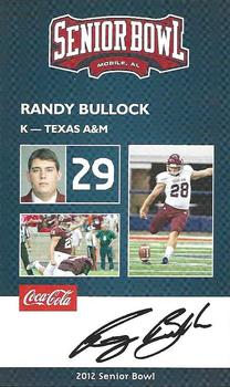 2012 Senior Bowl #NNO Randy Bullock Front