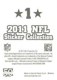 2011 Panini Stickers #1 NFL Logo Back