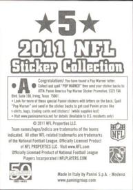 2011 Panini Stickers #5 Buffalo Bills Back