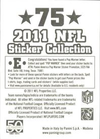2011 Panini Stickers #75 Cincinnati Bengals Back