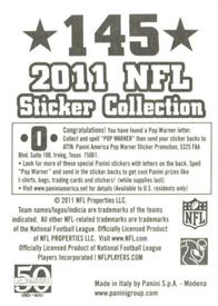 2011 Panini Stickers #145 Jacksonville Jaguars Back