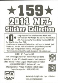 2011 Panini Stickers #159 Tennessee Titans Back