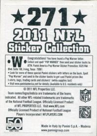 2011 Panini Stickers #271 Washington Redskins Back