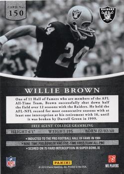 2012 Panini Prominence #150 Willie Brown Back