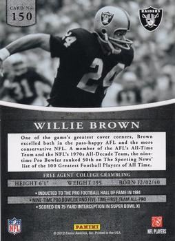 2012 Panini Prominence - Gold #150 Willie Brown Back
