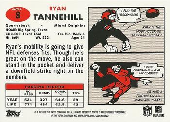 2012 Topps - 1957 Blue #8 Ryan Tannehill Back