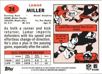 2012 Topps - 1957 Blue #24 Lamar Miller Back