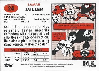 2012 Topps - 1957 Green #24 Lamar Miller Back