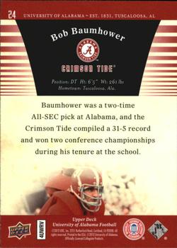 2012 Upper Deck University of Alabama #24 Bob Baumhower Back