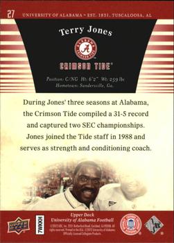 2012 Upper Deck University of Alabama #27 Terry Jones Sr. Back
