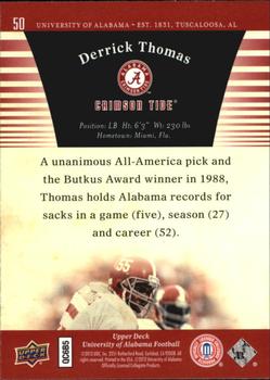 2012 Upper Deck University of Alabama #50 Derrick Thomas Back