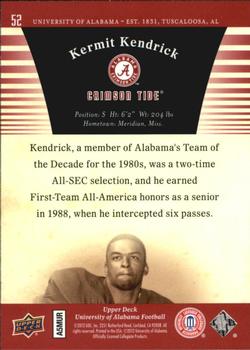 2012 Upper Deck University of Alabama #52 Kermit Kendrick Back