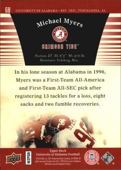 2012 Upper Deck University of Alabama #68 Michael Myers Back