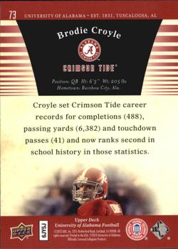 2012 Upper Deck University of Alabama #73 Brodie Croyle Back