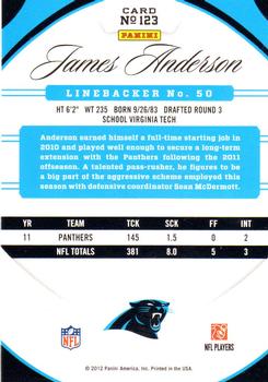 2012 Panini Certified #123 James Anderson Back